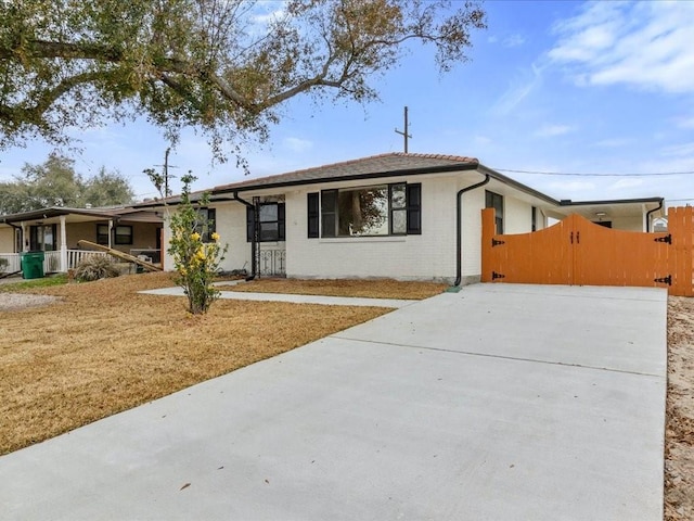 view of single story home