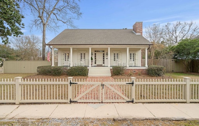 view of front of property with covered porch