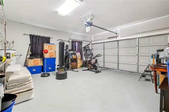 garage featuring electric water heater