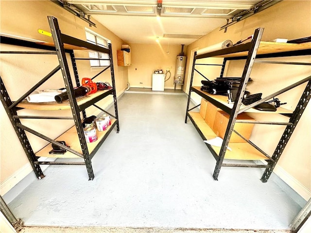 storage room featuring water heater