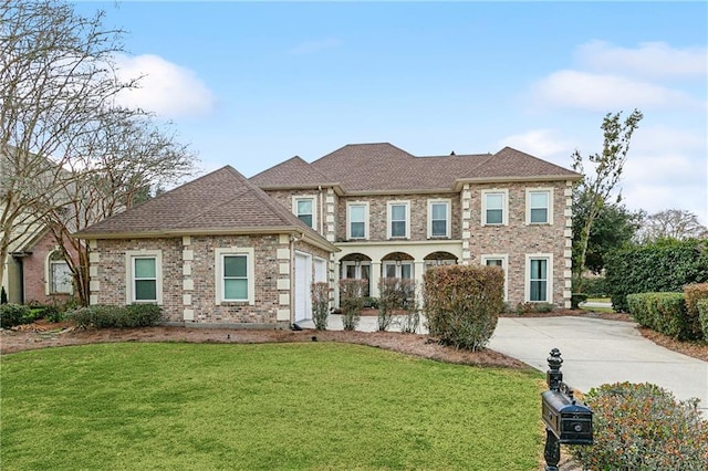 view of front of house featuring a garage and a front yard