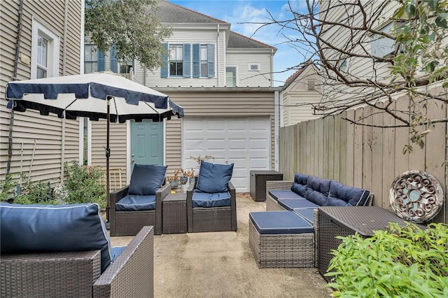 view of patio / terrace with an outdoor hangout area