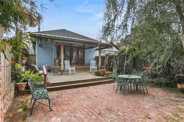 view of patio featuring a deck