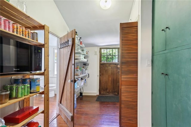 foyer entrance with dark wood-type flooring