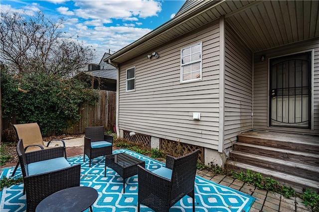 view of patio featuring an outdoor living space