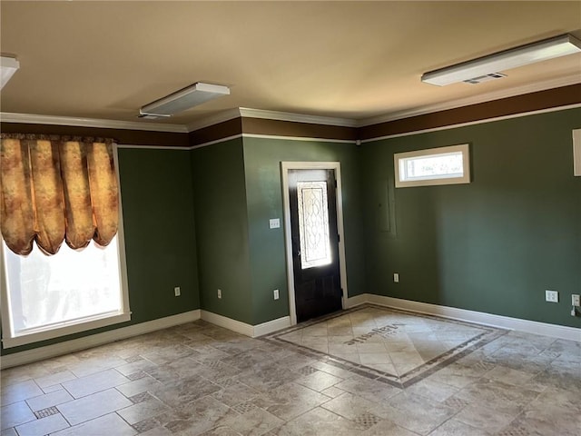 foyer entrance with crown molding