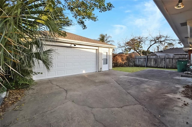 view of garage