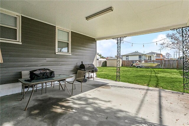 view of patio with grilling area