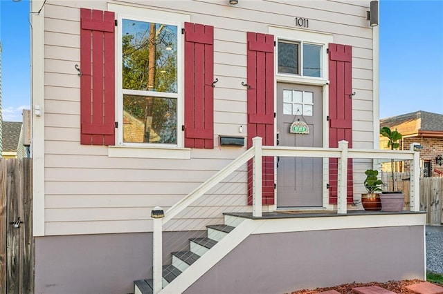 view of doorway to property