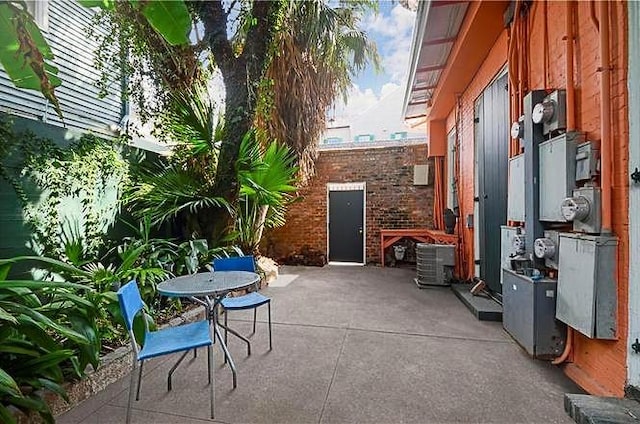 view of patio / terrace featuring central AC unit