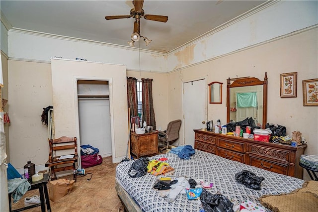 bedroom featuring ornamental molding