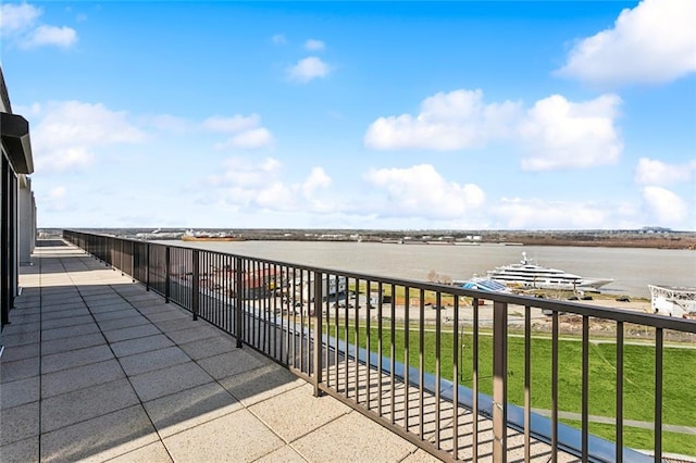 balcony with a water view