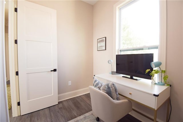 office featuring dark hardwood / wood-style flooring