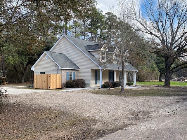 view of new england style home