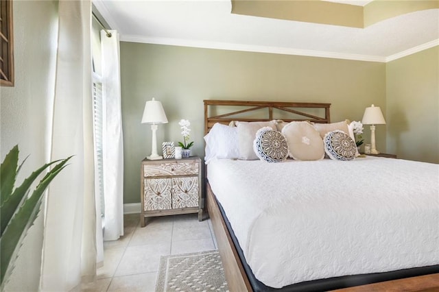 6900 Royal St, Arabi, LA 70032 - bedroom featuring crown molding, tile patterned floors, and baseboards