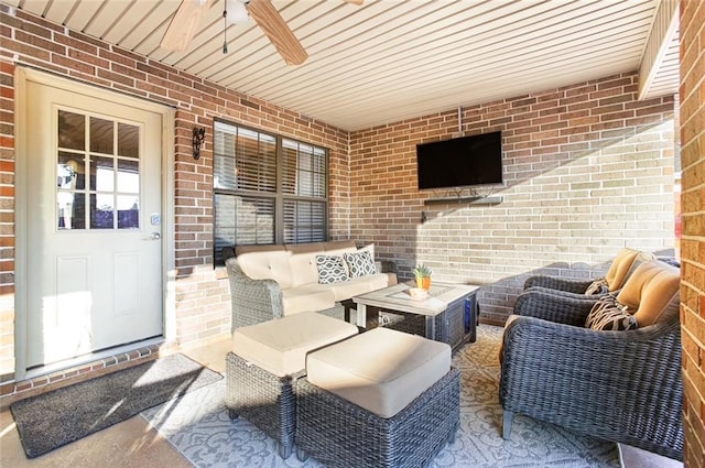 6900 Royal St, Arabi, LA 70032 - view of patio featuring outdoor lounge area and a ceiling fan