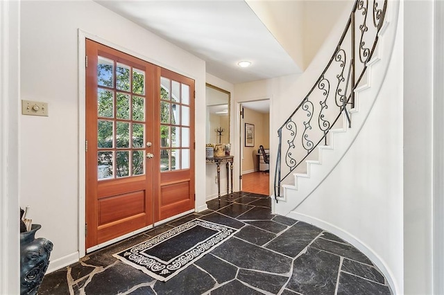 foyer entrance with french doors