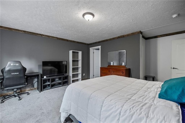 49266 Woodhaven Rd, Tickfaw, LA 70466 - carpeted bedroom with ornamental molding and a textured ceiling