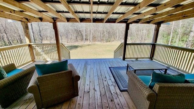 49266 Woodhaven Rd, Tickfaw, LA 70466 - wooden deck featuring outdoor lounge area