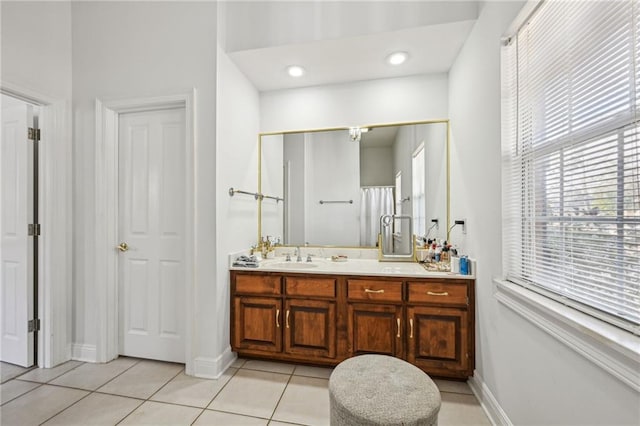 bathroom featuring vanity and tile patterned floors