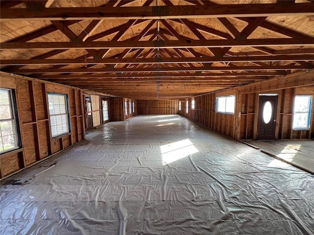 misc room with vaulted ceiling