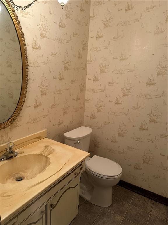 122 Belle Terre Blvd, Covington, LA 70433 - half bathroom featuring toilet, vanity, and tile patterned flooring