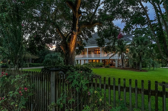 exterior space with a front lawn