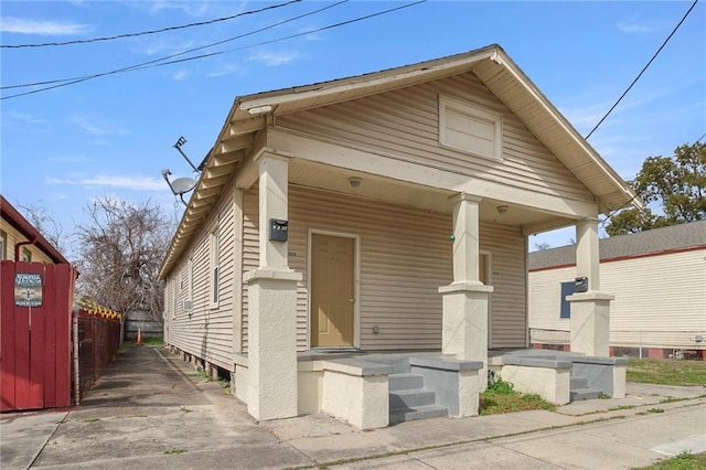 bungalow-style house featuring a porch