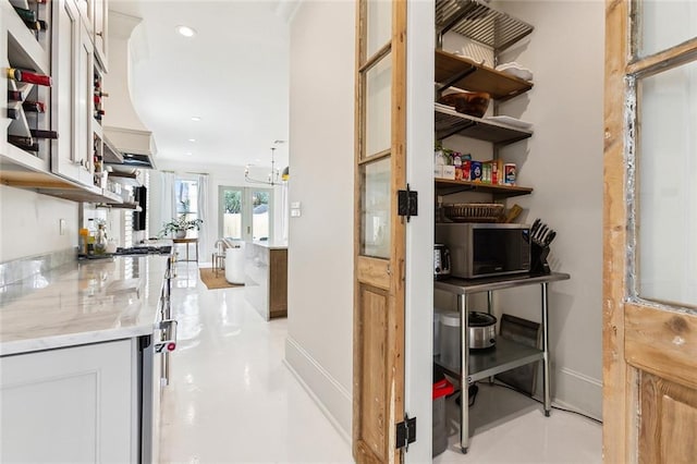 pantry featuring french doors