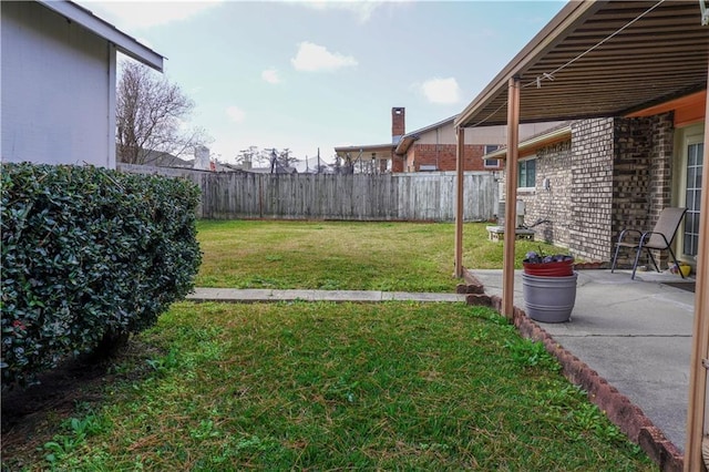 view of yard featuring a patio