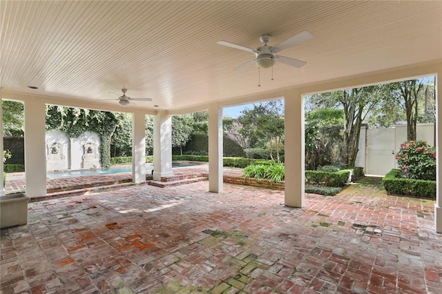 view of patio / terrace with ceiling fan