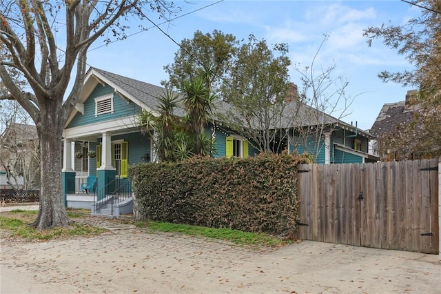 bungalow-style house with covered porch