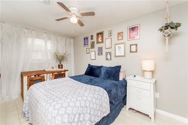 bedroom with ceiling fan