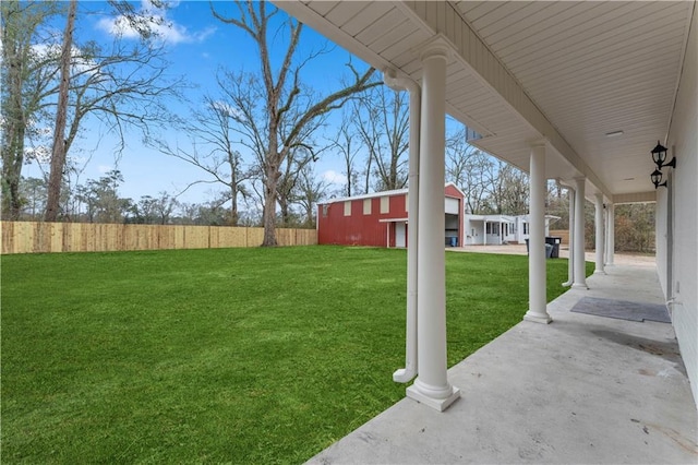 view of yard with fence