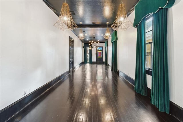 hall with dark hardwood / wood-style floors