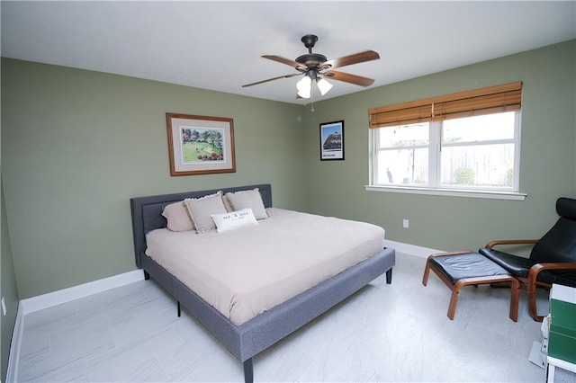 bedroom with ceiling fan