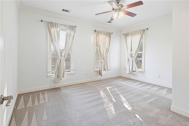 unfurnished living room featuring crown molding, dark hardwood / wood-style floors, a fireplace, and ceiling fan