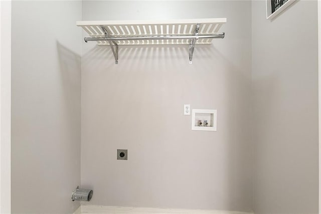 laundry room with washer hookup and electric dryer hookup