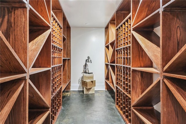 view of wine cellar