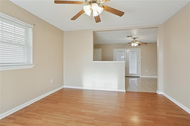 empty room with light wood-type flooring