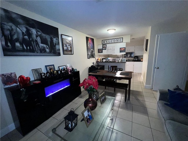 view of tiled living room