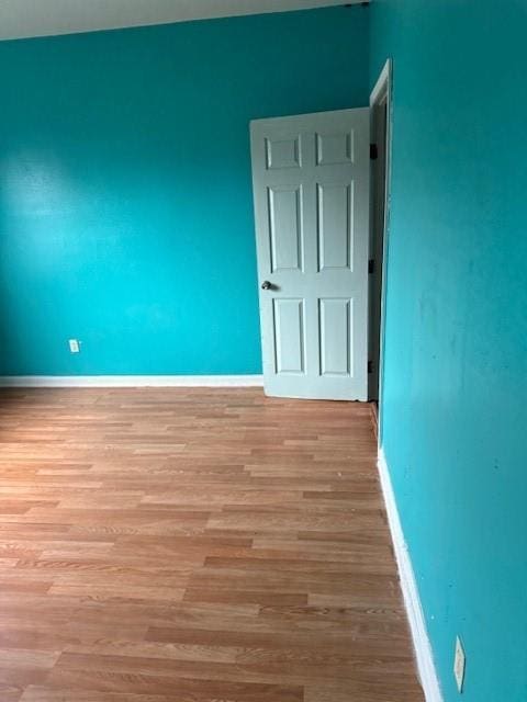 empty room featuring light wood-type flooring