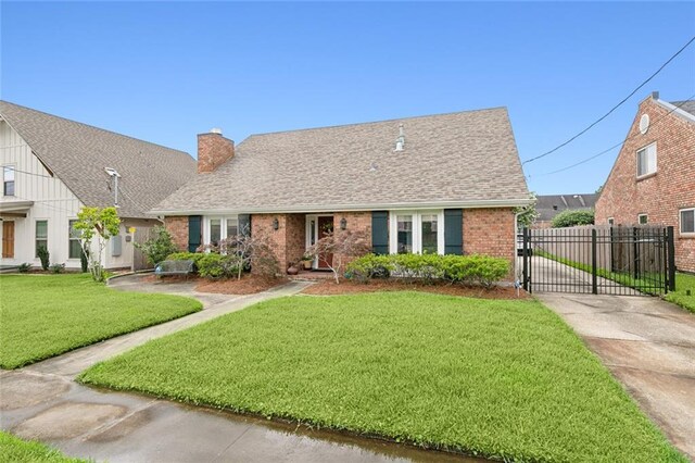 view of front facade with a front lawn