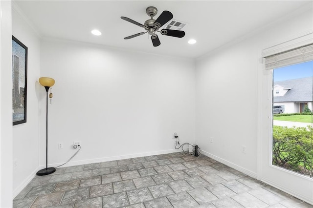 washroom with ceiling fan