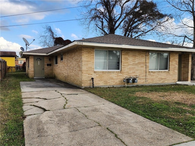 exterior space with a lawn