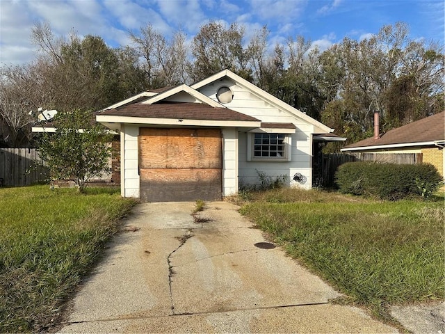 exterior space with a garage