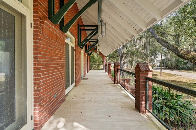 view of patio featuring a porch