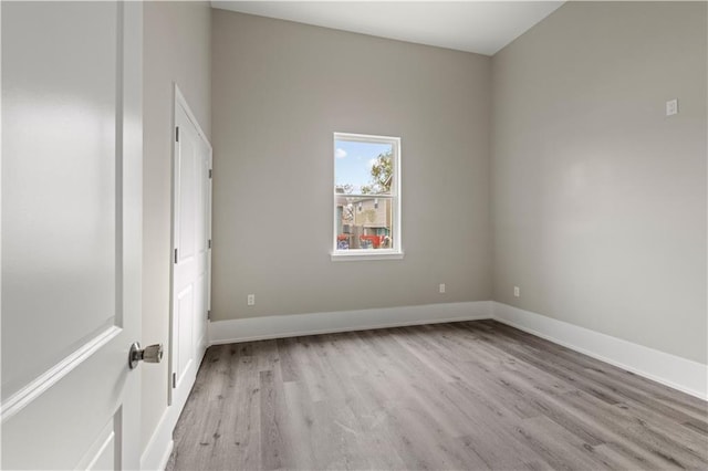 unfurnished bedroom with light hardwood / wood-style floors