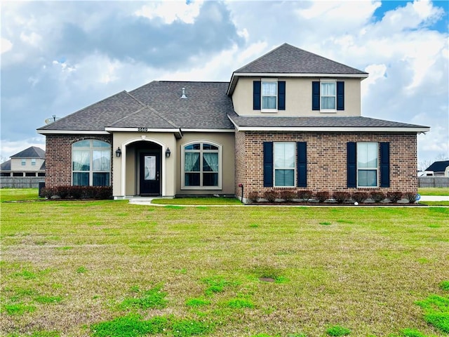 view of front property with a front lawn