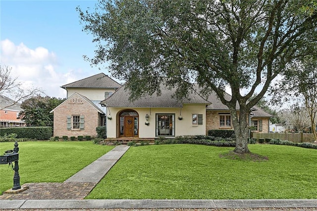 view of front of property with a front yard